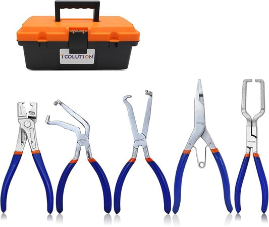 5pcs Electrical Disconnect Plier Set - Fuel Line,Hose Clamp Pliers, Electric Connector Removal Tool for Automotive Repair