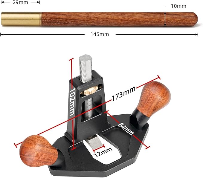 Woodworking Hand Router Plane Kit Chamfer Plane Quick Adjust Depth Cutting for Mortising Plane Grooves Sturdy Multifunctional