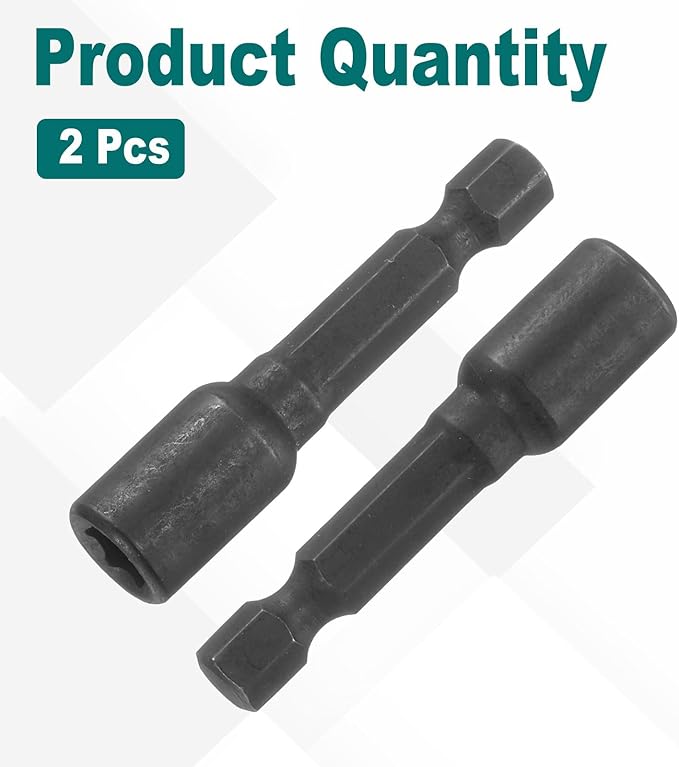 uxcell 2pcs 1/4" Hex Shank 6mm Magnetic Hex Socket 48mm Length, CR-V Steel Quick-Release Impact Driver Bit Socket Magnetic Nut Driver for Impact Drill Power Nut Setter Black