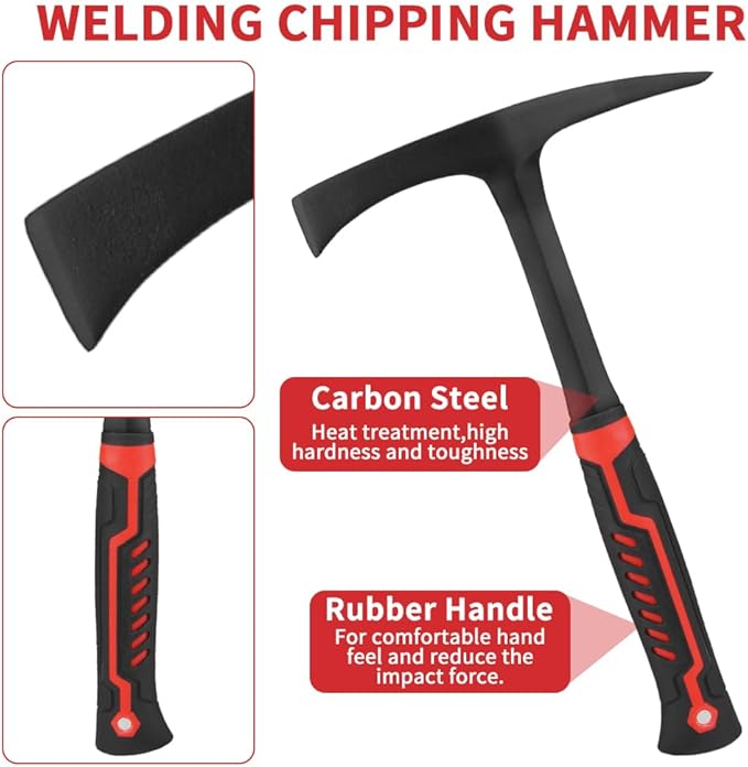 4Pcs Welding/Chiseling hammer Slag Removal Tool Set,Frosted rust prevention, with Forged Steel Construction, Shock-Absorbing Handle, Welding Slag Removal Tools for Cleaning and Slag Removal (shape8)