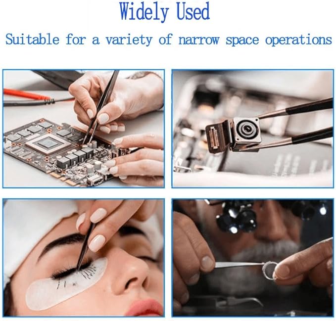 6Pcs ESD Tweezers Set Precision Tweezers Set ，Anti-Static Stainless with Storage Canvas Bag，for Craft,Electronics Repair,jewelry repair,Laboratory Work Etc
