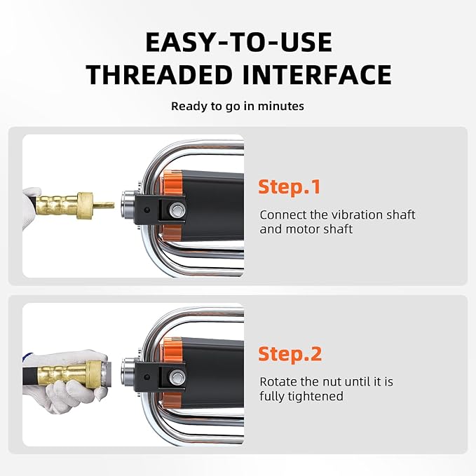 18FT Electric Vibrator Concrete Handheld,2HP 1700W 18000RPM Powerful Copper Motor Construction Insertion Cement Vibrator Remove Air Bubble,Mix Concrete with Flexible Shaft Long working area