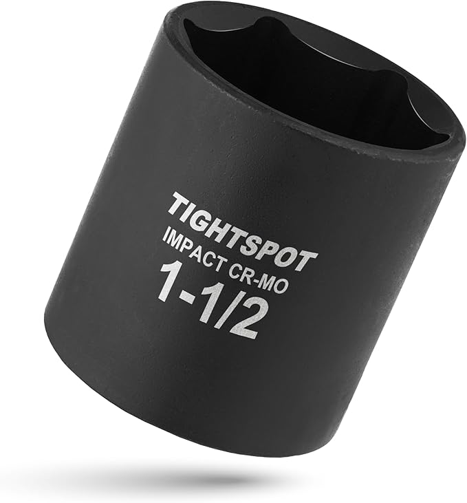 1/2 Inch Drive - 1 1/2 Inch Shallow Impact Socket, Heat-Treated CRMO Steel