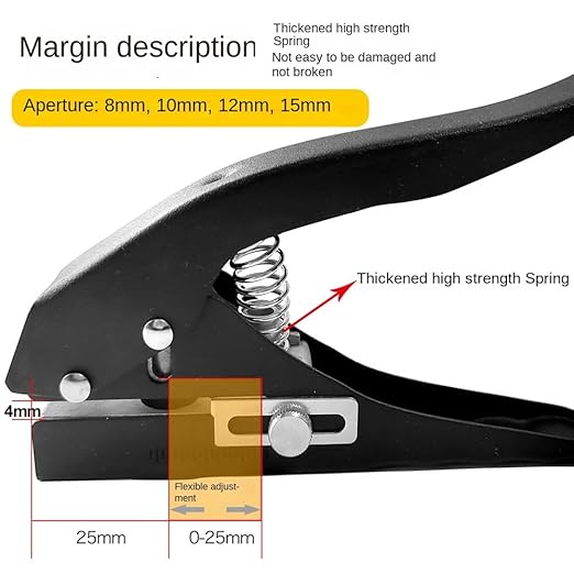 12mm Heavy Duty Hole Puncher Single, Circle Hole Punch Paper Punch Hand-Held Round Single Hole Punch for ID Cards PVC Cards Badge Photos Easy Install