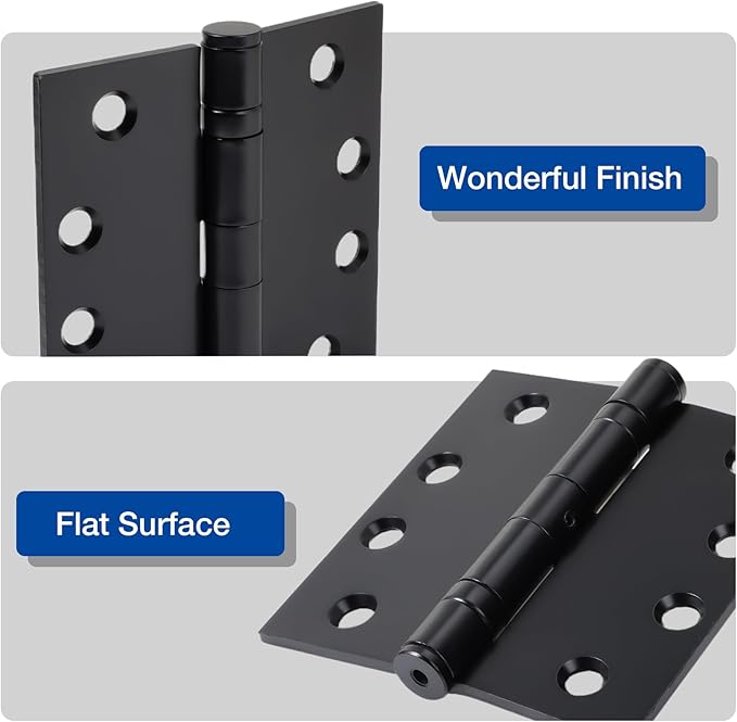 2 Pack Black 4 Inch Heavy Duty Commercial Ball Bearing Door Hinges