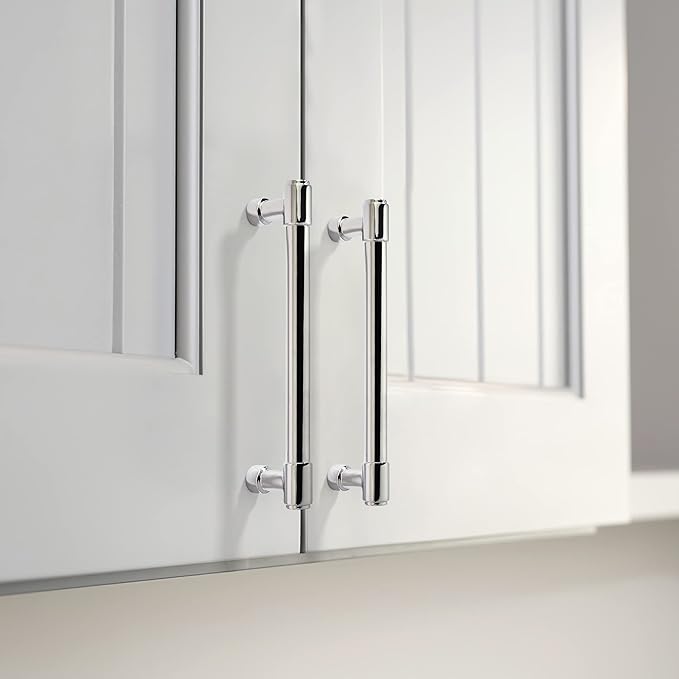 khtumeware Polished Chrome Cabinet Pulls - Center to Center 3" (Approx. 76MM) - Pack of 10 - Kitchen Handles for Cabinets Cupboard Handles Drawer Pulls.