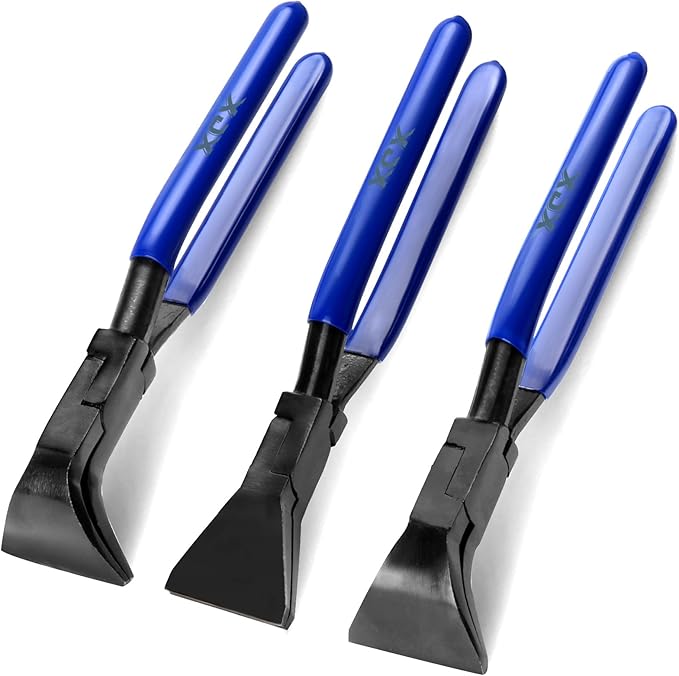 XJX 3-Piece Sheet Metal Hand Seamers, Bending Metal Hand Tools Straight, 45째and 90째 Sheet Metal Bending Pliers Set