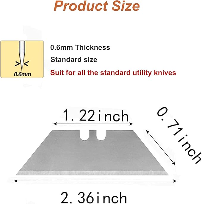 Vickay 30 Pack Utility Knife Blades, SK5 Steel Heavy Duty Box Cutter Replacement Blades with Plastic Case, Standard Size Razor Blades for Most Standard Utility Knives