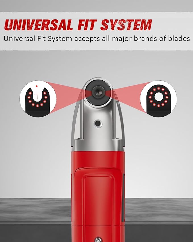 AVID POWER Oscillating Tool, 22000 OPM Electric Oscillating Multi Tool with 3째Oscillation Angle, Cutting, Sanding, Grinding, Scraping, 11 Accessories & Universal Interface-Red