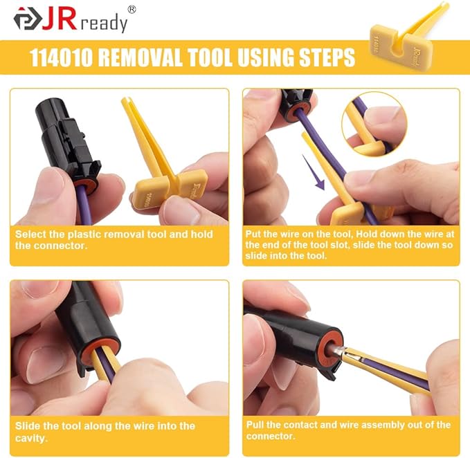 JRready ST5236 Deutsch Pin Extractor Tool for 16#12#20# Solid/Stamped Contacts 10-22 AWG, Terminal Removal Tool Kit with Steel DRK-RT1 for Deutsch DT,DTM,DTP Series Connector 13PCS