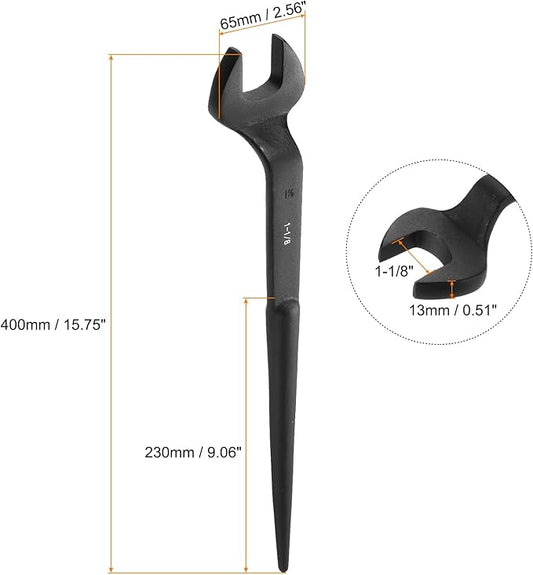 HARFINGTON Single Open End Spanner Wrench 1-1/8-inch 15 Degree Angle Single Open End SAE Construction Spanner Wrenches with 60째Offset Handle for Automotive Mechanical Maintenance