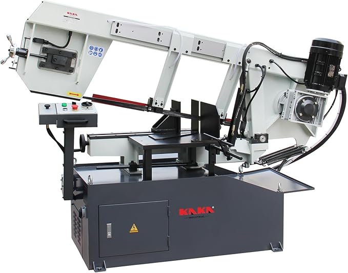 KAKA INDUSTRIAL Metal Bandsaw 21.6 inch x14 inch Cutting Capacity Large - scale Industrial Metal Bandsaw 220V 3-Phase, 60° Miter and Hydraulic Feed Gear Drive and Dual-Speed Control BS-2114T