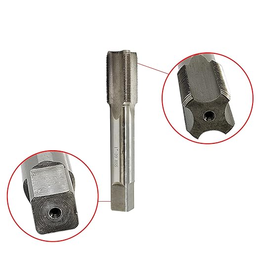 Lzcdelyxiao 1"-20 Tap UNEF Right Hand Straight Flute Thread Tap Machine Tap 1"-20 TPI Nominal Diameter 1" Thread Per Inch 20 Fin Thread Tolerance Grade 2B Tapping Thread High Speed Steel HSS