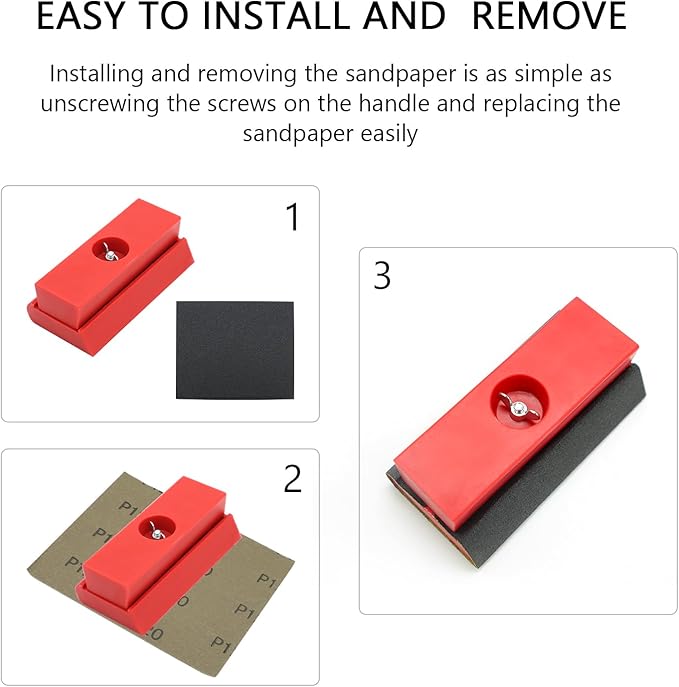 SCOTTCHEN Hand Sanding Blocks Auto Body 2pack, Sandpaper Woodworking Furniture Sander Hand Tool, 50pcs sandpaper, Grit 120 to 3000