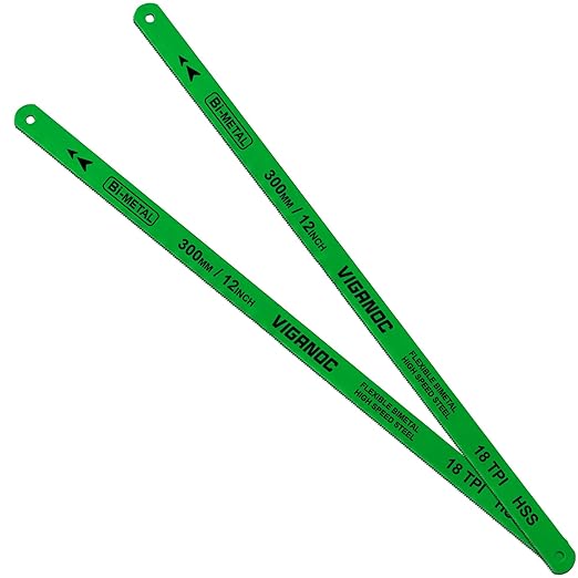 12" Hacksaw Replacement Blades, Bi-Metal High Speed Steel Hack Saw Blades - 18TPI HSS Saw Blades, 2 Pack