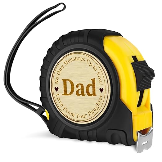 Dad Gifts Fathers Day Birthday Gifts for Dad Tool Woodworker Carpenter Gifts for Father's Day Carpenter Gifts for Dad No One Measures Up to You Engraved Tape Measure 25 FT