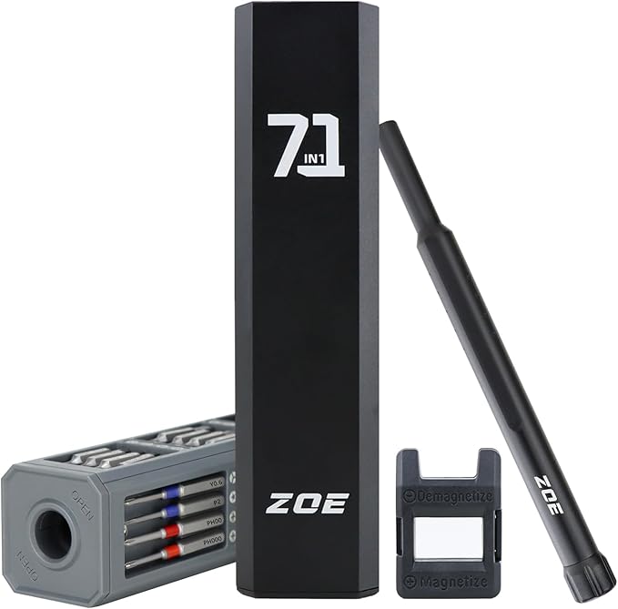 ZOE Precision screwdriver set,71 in 1 small screwdriver sets with case and magnetizer,Mini magnetic screwdriver set for Tablets,PC,phones,Watches,PS5,Toys,Cameras repairing kit,mini tool kit Black
