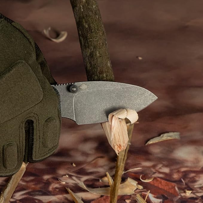 CIVIVI Baby Banter Pocket Knife for EDC, Ben Petersen Folding Knife with 2.34 in Nitro V Blade Green Micarta Handle, Titanium Thumb Stud Opener C19068SB-1(Green)