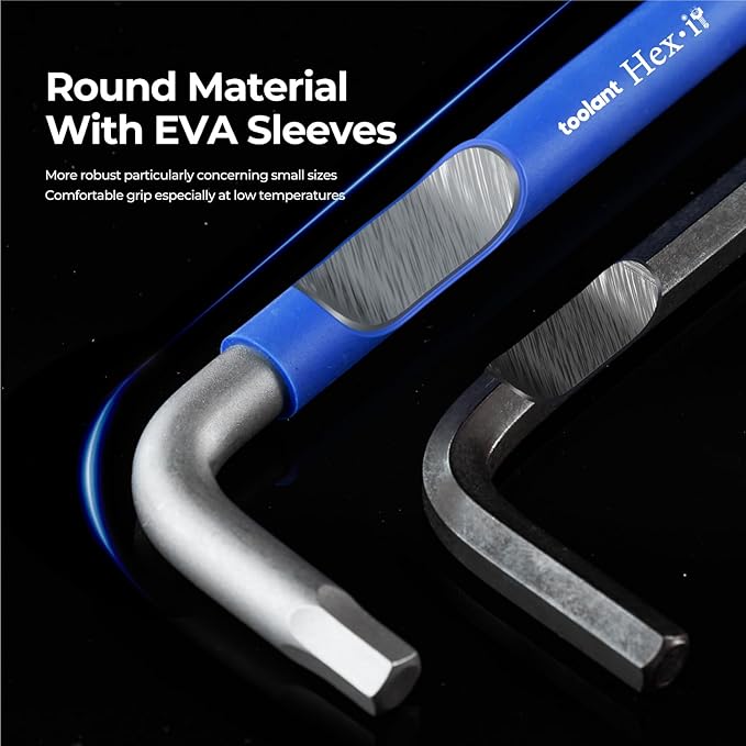Metric Allen Wrenches Sets 9pcs, Extra Long Arm Allen Key Set with Ball End, Crafted Hex Key Set with Color Coded Sleeves, Unique Patented Holder Design for Magnetizing and Demagnetizing