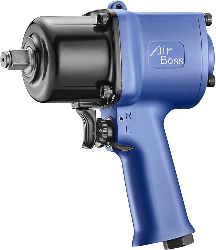 Airboss AW-140P 1/2" High-Performance Lightweight Air Impact Wrench ??1450 ft-lb Breakaway Torque Twin Hammer Design for Heavy-Duty Automotive and Industrial Applications
