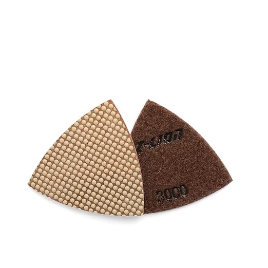 Diamond Triangular Polishing Pads Glass Triangular Sanding Pads, for Concrete Granite Marble Glass (3000 Grit)