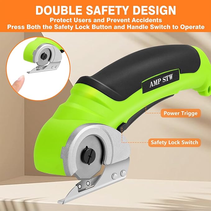 Cordless Electric Fabric Scissors, Power Rotary Cutter,Cardboard Box Heavy Duty Scissor, Rechargeable Sewing Shears (With Storage Box)