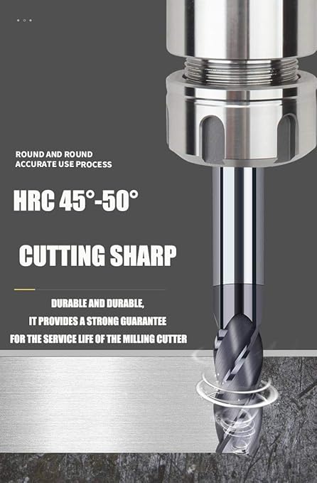 5PCS 5/16" Carbide Square End Mill Bits Set, Milling Bits Cutter 5/16 Carbide End Mills for Alloy Steels/Hardened Steels, HRC 45 Deg Single End 4 Flute AlTiN Coating