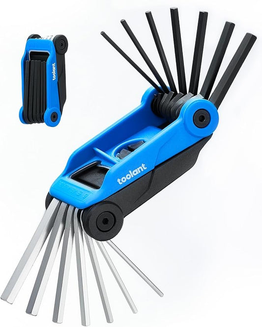Kraftek toolant 14PCS Folding Allen Wrenches Sets(Metric and SAE), Metric Allen Key Set 2mm- 6mm, SAE Hex Key Set 5/64?? 1/4", Folding Hex Keys for Home Repair and Bikes(EDC),gift for men