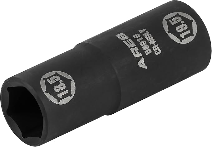 ARES 59019-1/2-inch Drive 18.5x19.5mm Half Size Lug Nut Flip Socket - Impact Grade Chrome-Moly Steel ??Remove Warped, Damaged, and Bloated Chrome Capped Lug Nuts