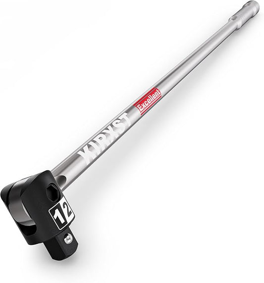 17.5-Inch 1/2??Drive Breaker Bar, Heavy Duty Extension Breaker Bar, 250째 Rotatable Head, Premium Chromium Molybdenum Steel, Mechanical Work, Automobile and Motorcycle Maintenance and Repair