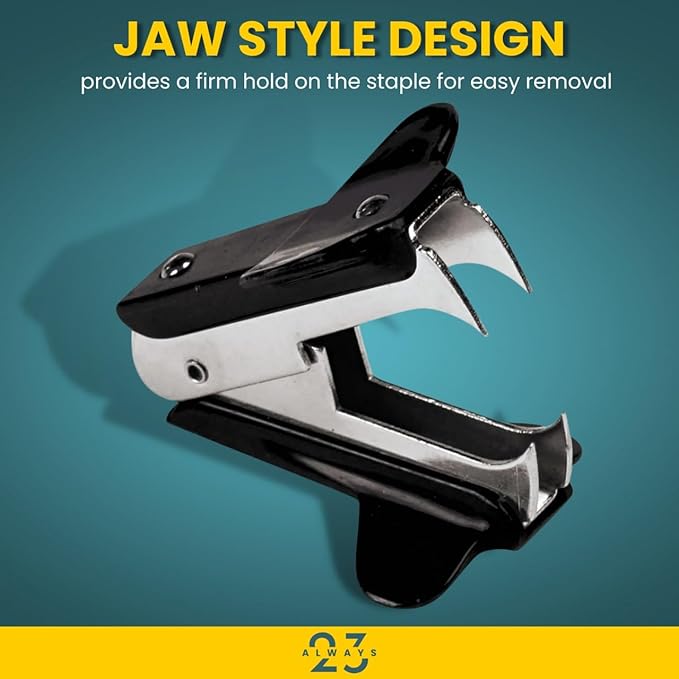 Always23 Staple Remover 6 Pack, Jaw Style- Effortlessly Remove Staples with Precision - Ergonomic Staple Puller Tool - Office and School Essential