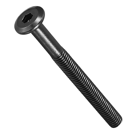 METALLIXITY Flat Head Hex Socket Cap Screws Bolts(M8-1.25x80) 10Pcs, Steel Hex Socket Furniture Bolts Screws - for Furniture Woodworking Project, Black