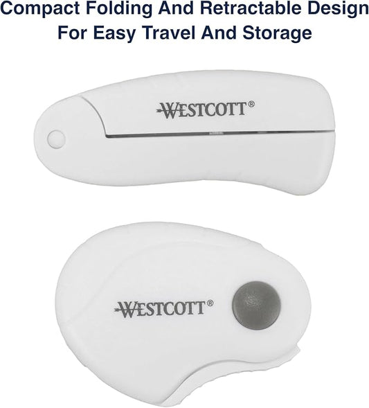 Westcott Titanium-Bonded Minis for Crafts and Sewing, Including Scissors for Fabric and Paper and Rotary Cutter, 2-Piece Set
