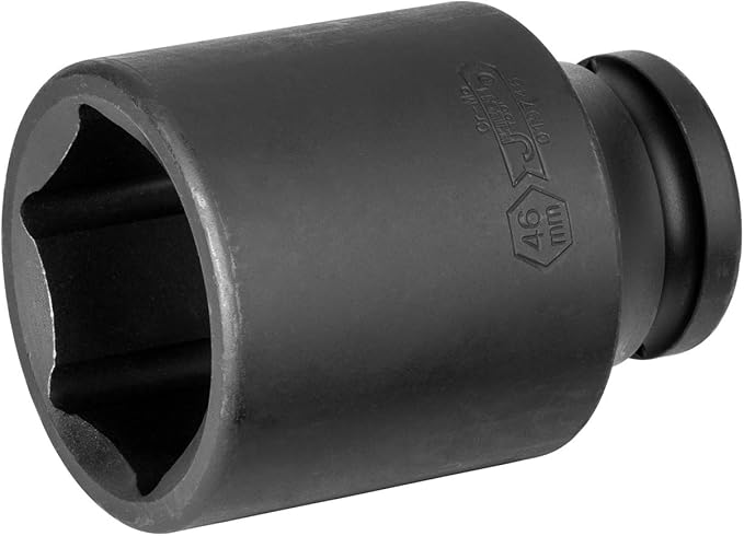Jetech 3/4-Inch Drive 46mm Deep Impact Socket with 6-Point Design, Heat-Treated Chrome Molybdenum Alloy Steel, Metric