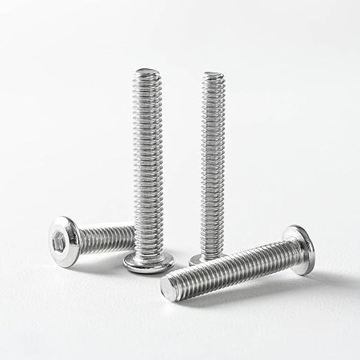 M5 x 6mm (25 Pack) Metric Flat Head Hex Socket Cap Screws Bolts, 304 Stainless Steel 18-8, Hex Drive, Bright Finish, Fully Machine Thread