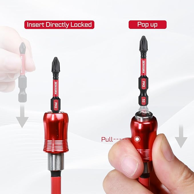 4PCS Impact Screwdriver Bit Holder Set, Magnetic Extension Quick-Change Socket Drill Bit Holder Cr-V SteelHex Shank Quick Release Drill Bit Guide (2.5” 4” 6” 12”)