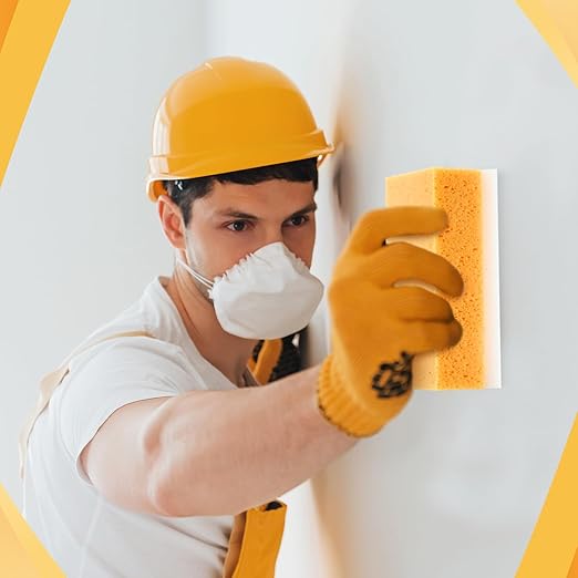 Gisafai 6 Pcs Drywall Wet Sanding Sponge 9 x 4.5 x 3.1 Inch Washable Reusable Drywall Sanding Blocks for Smoothing and Finishing Surfaces Tools Wiping dust