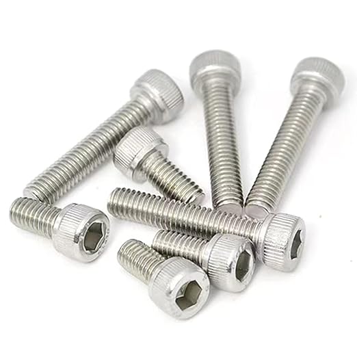M3-0.5 x 8mm Socket Head Cap Screws Metric, Hex Socket Screw, Allen Socket Drive, 304 Stainless Steel (A2-70), Full Thread, Bright Finish, Machine Thread, DIN912,50 Pcs