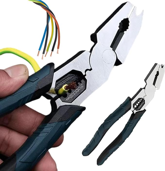 9-in-1 Multi-Functional Pliers Nail Puller/Wire Cutter/Stripper/Crimper?봀ompound Action Leverage Design - Industrial-Grade Multi-function Cutting Pliers, Professional Cutting Tool for Home Repair