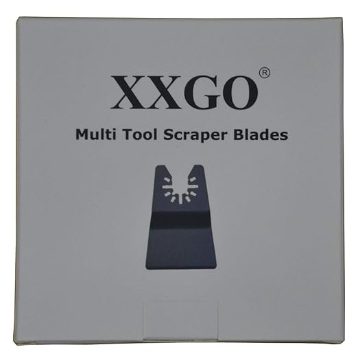 XXGO 10 Pcs Universal 2 Inch Stainless Steel Oscillating Multi Tool Rigid Scraper Blades for Paint, Grout Removal XG1010
