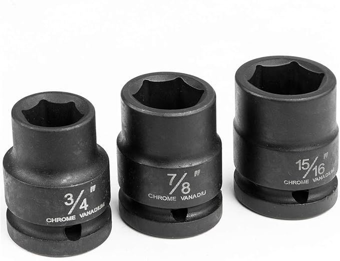 Stark USA 21-Pieces 3/4" Drive Deep Impact Socket Set Sliding T-Bar Master SAE Includes Ratchet Handle and Extension Bars with Case (3/4" - 2" inch)