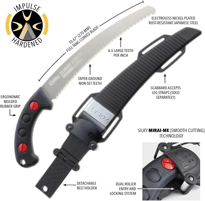 Silky ZUBAT Professional Curved Hand Saw 270mm Large Teeth (270-27)