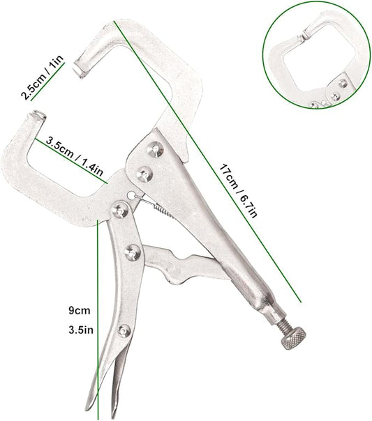6 Pack 6 Inch Locking C Clamp, C-Clamp Pliers, Heavy Duty Vice Grips for Home Improvement, Welding & Workshop