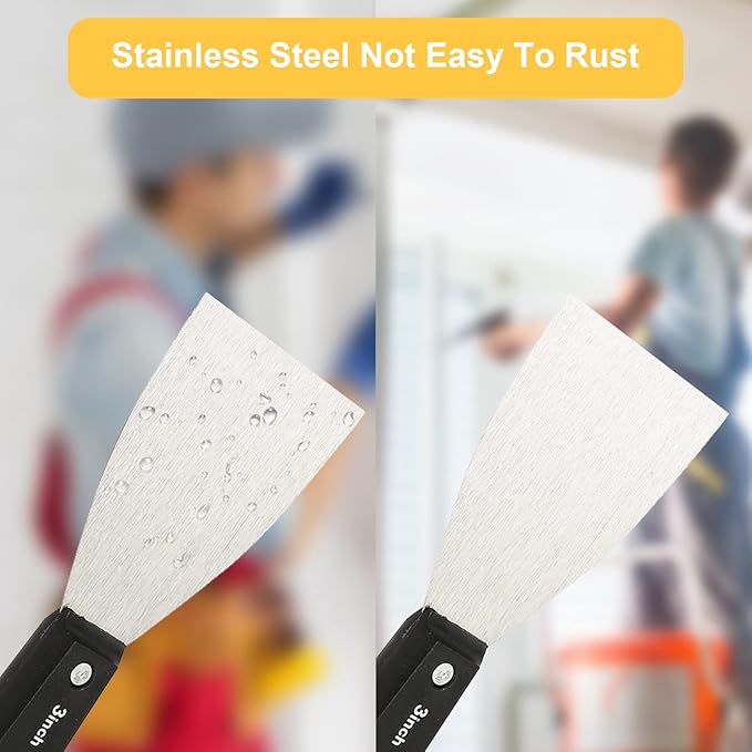 7 PCS Drywall Tools,Putty Knife Scraper Tool,Stainless Steel Paint Scraper Spackle Knife,Drywall Scraper Spackle Taping Knife for Spreading Mud, Taping,Repairing Wall.