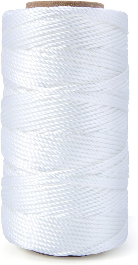 HONGDA Twisted Nylon String, #18 x 270FT Mason Line String, Nylon Twine for Masonry Job, Trot Line, Decoy Line, Net Making and Mending, Workshop, Crafts, Gardening