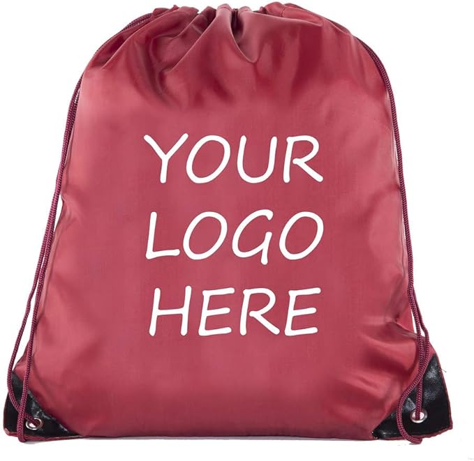 Mato & Hash Custom Bags With Your Logo | 20PK Promotional Drawstring Backpack - 20PK Maroon CE2500