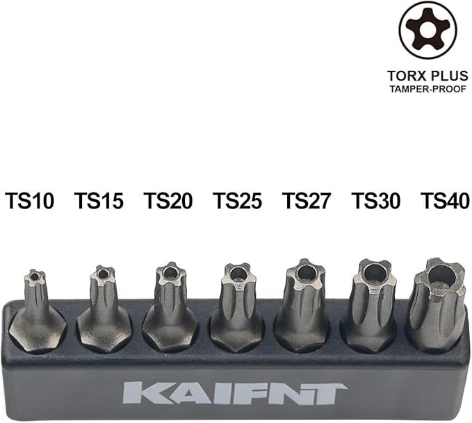 K001 Torx Plus 5-Point Tamper-Proof Security Bit Set, 7-Piece