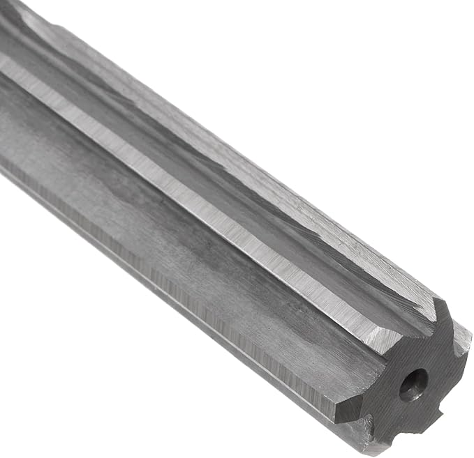 uxcell Chucking Reamer 14.5mm, H7 HSS Lathe Machine Reamer 6 Straight Flutes, Round Shank Milling Cutting Tool, Metric Reaming Drill Bit for Stainless Steel Metal Hole