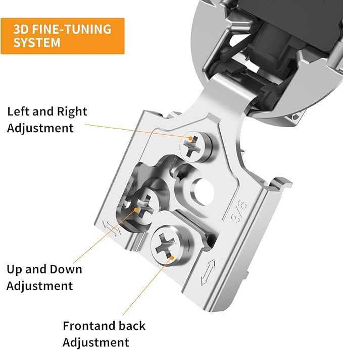 Chibery 30 Pack 3/8" Overlay 3D Soft Close Concealed Hinge for Face Frame Door, Smooth Slow Self Closing Hinges, Satin Nickel, Hidden 105째 Open Angle Stainless Steel Hinge for Kitchen Cabinet Door