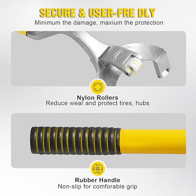 YELLOW JACKET Tire Mount Demount Tool, 22.5 to 24.5 inches, 3PCS Tire Changer Demount Tool with Extra Bead Keeper, Tire Changing Tools for Car Repairing Adapted to Aluminum and Steel Rims, Yellow